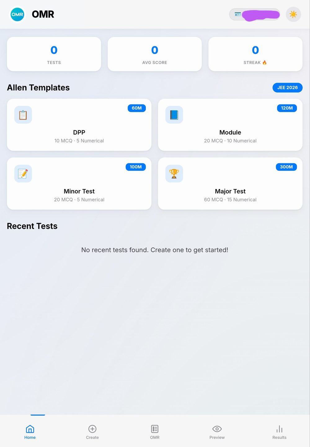 Allen OMR Project Interface